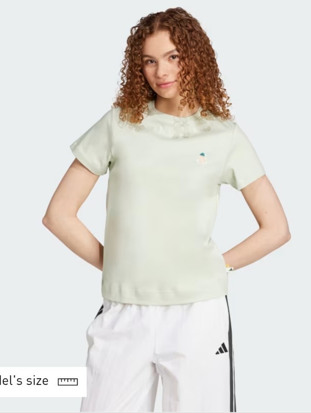 NWOT Adidas Cool Cat 🐈 Patch Linen Pale Green Graphic Tee Small